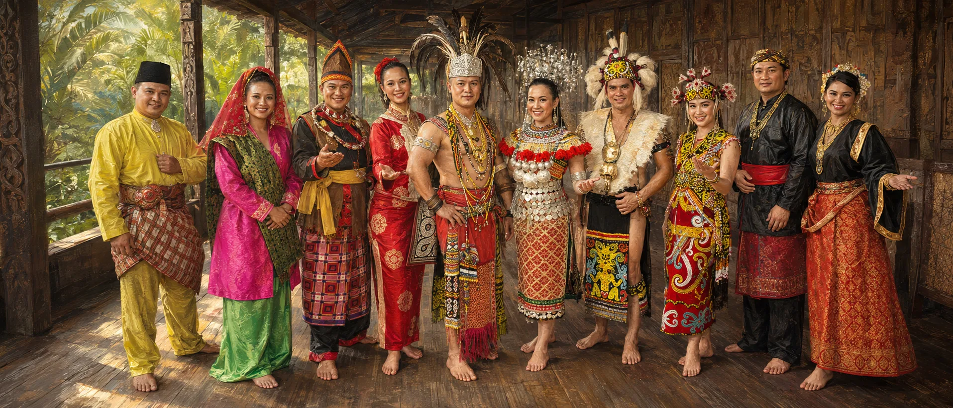 Kepelbagaian pakaian dan budaya masyarakat Sarawak