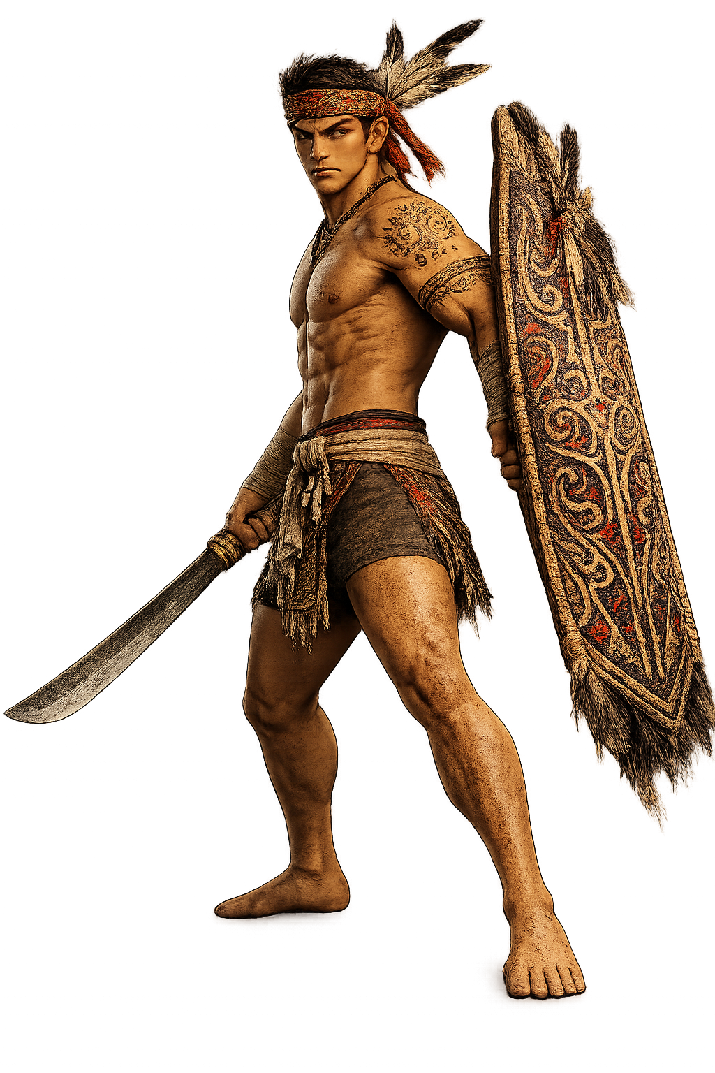 Iban warrior concept artwork