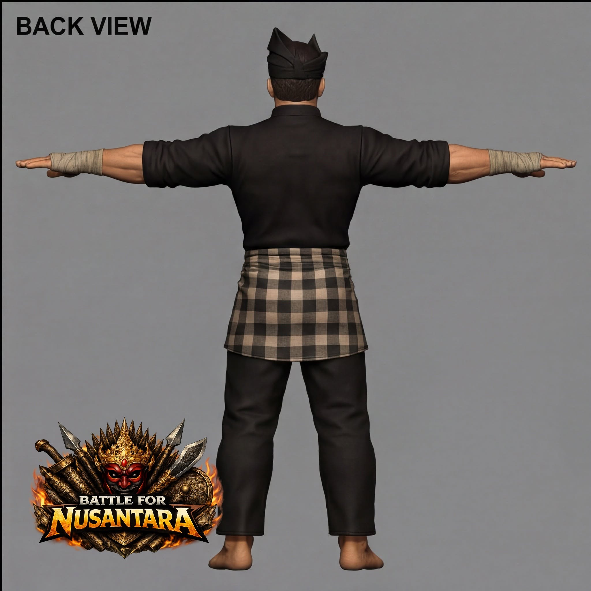 Malay warrior back view