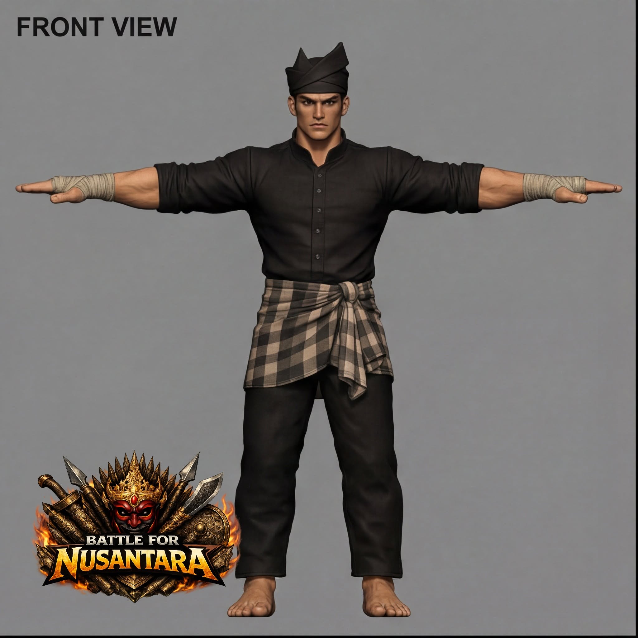 Malay warrior front view