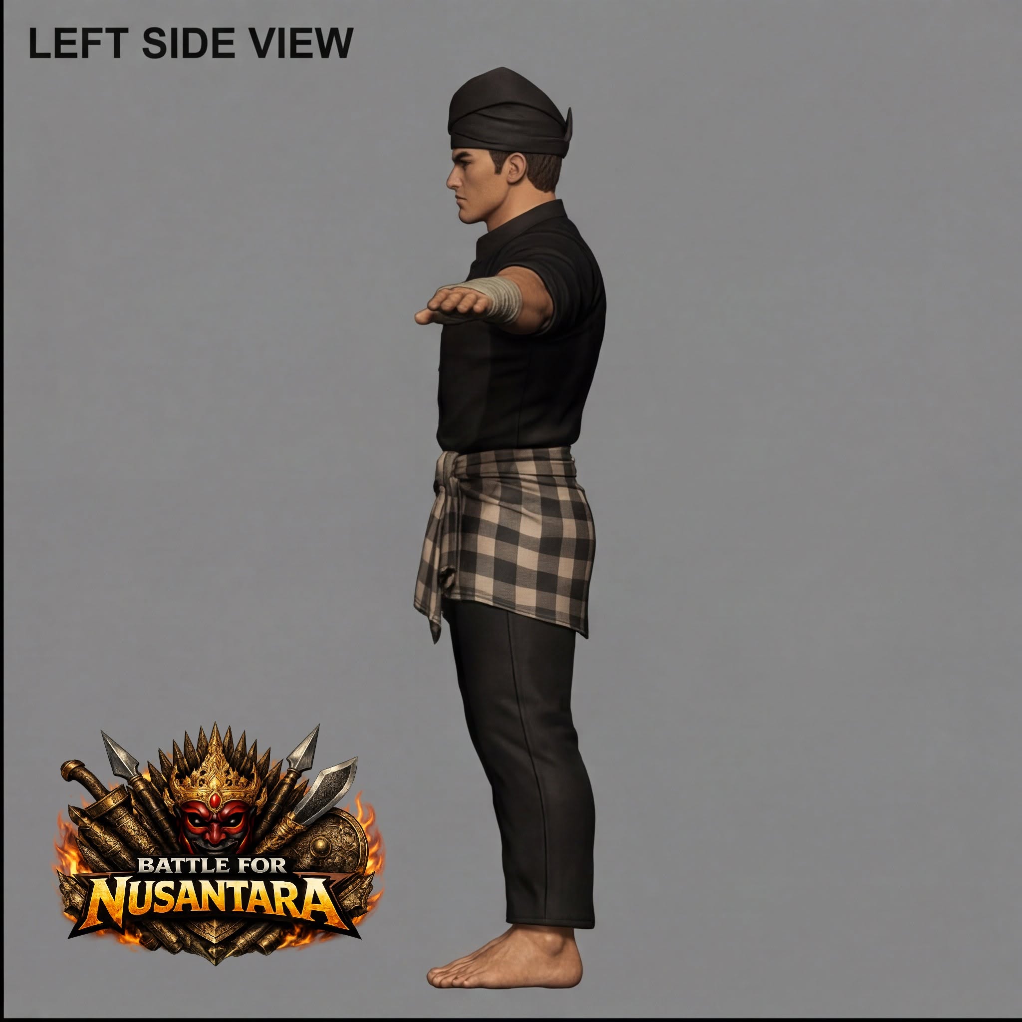 Malay warrior left side view